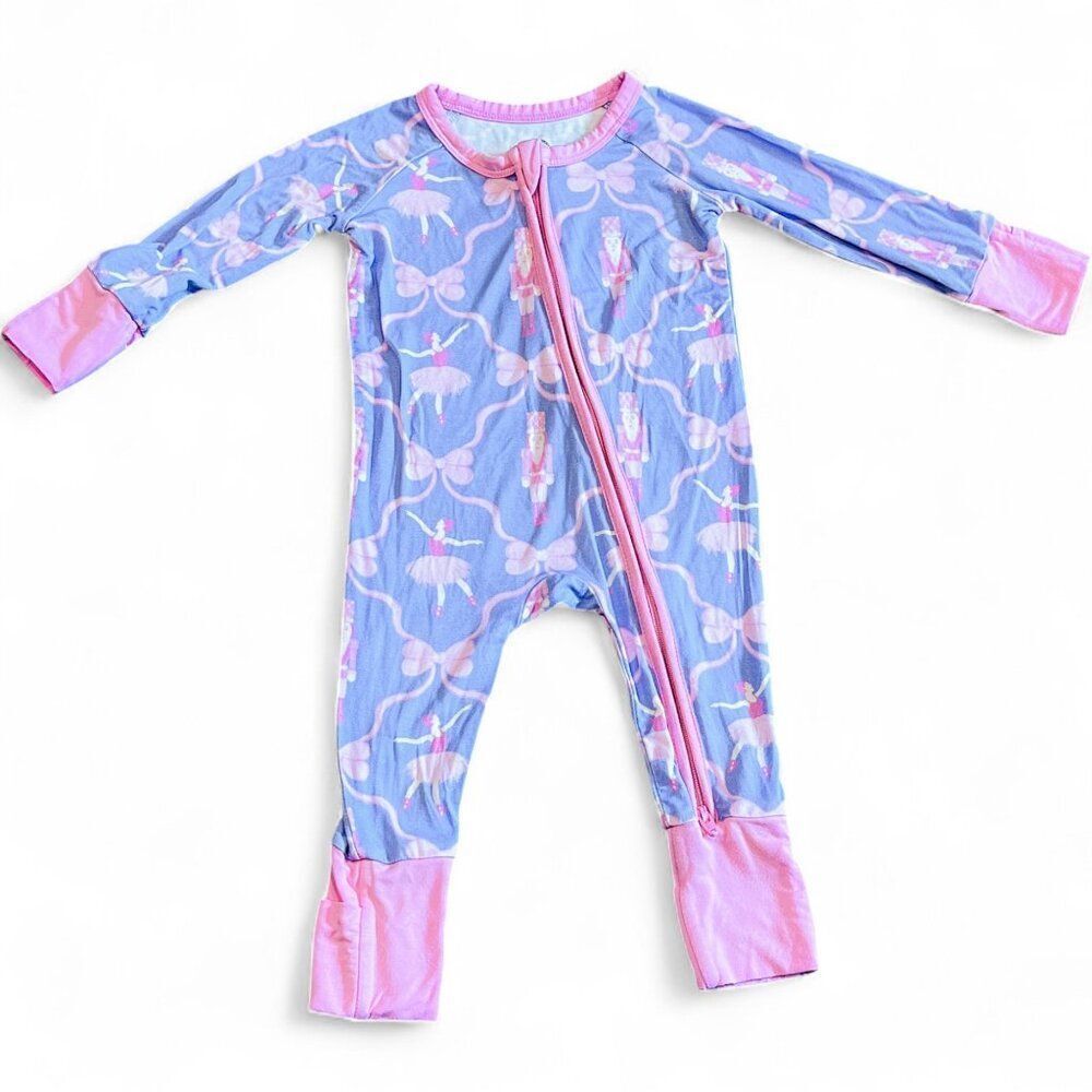 Remi and Friends Bamboo Nutcracker Ballet 2 Way Zip Convertible Romper Size 0-3M